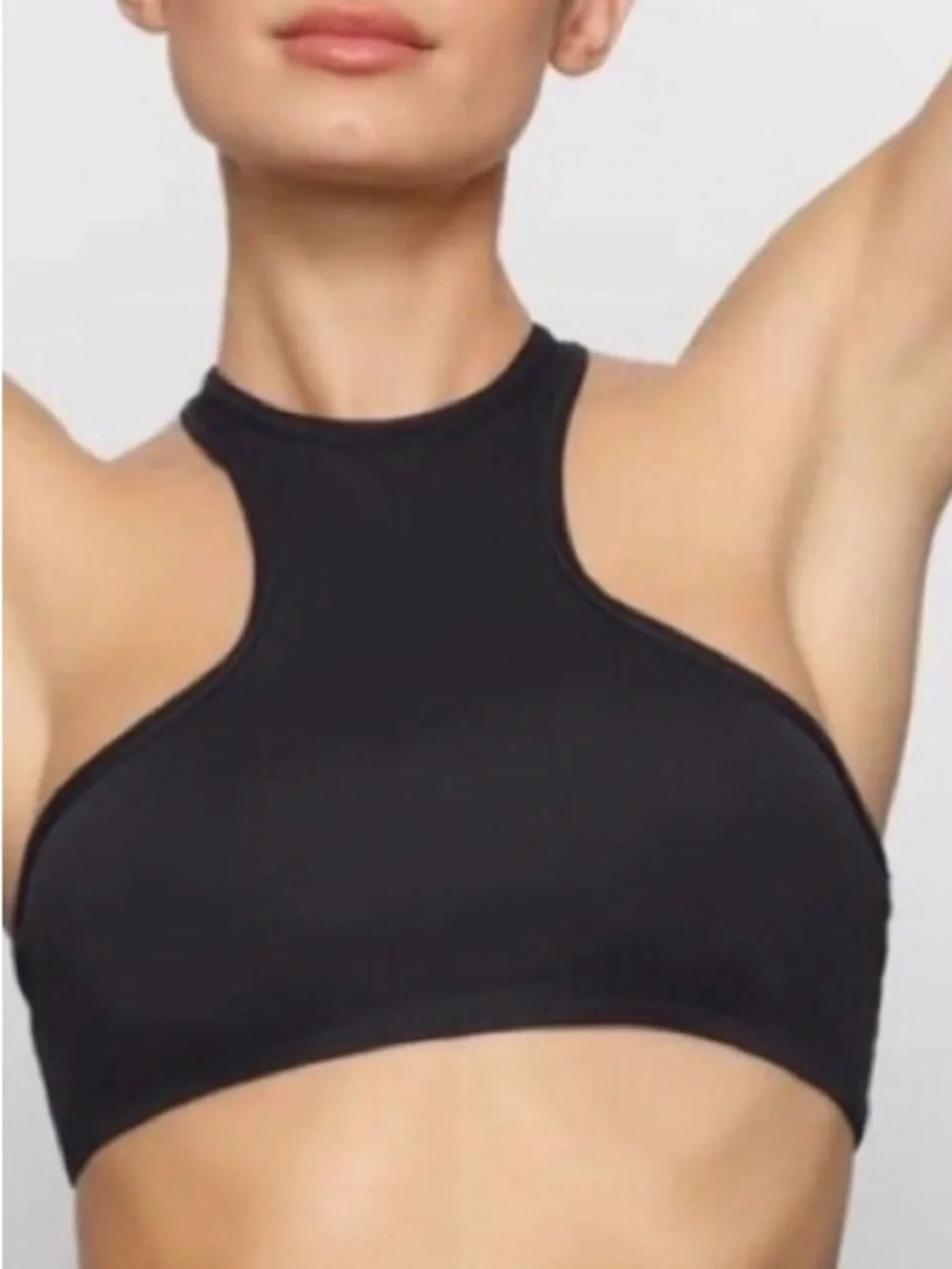 NWT Skims Recycled Swim High Neck Racerback Onyx Top- Size XL